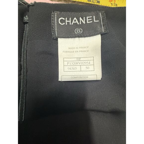 Vintage Chanel 1999 Black Wool Skirt CC Logo Waist Classic Midi Pencil 34 ITALY - Picture 7 of 9